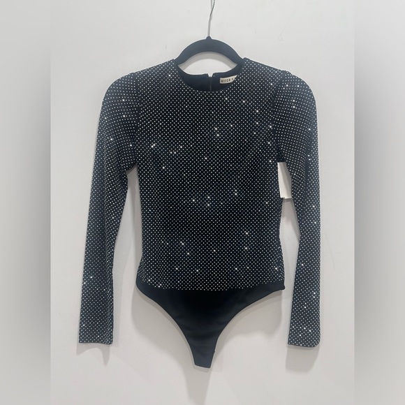 NWOT Alice+Olivia TAEYN EMBELLISHED CREW NECK BODYSUIT SizeXS $495 - Picture 10 of 10
